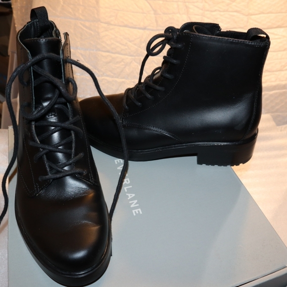 Everlane The Modern Utility Lace-Up Boot Black Women Size 5 NEW in box !! - Picture 7 of 11